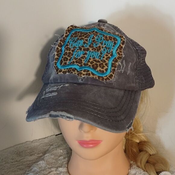 CC Distressed "Can I Pray For You" Pony Cap - Picture 8 of 8